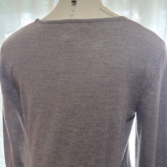 Garnet Hill Elegant Brown Long Sleeve 100% Merino Wool knit Dress. Size S NWOT - Picture 5 of 10